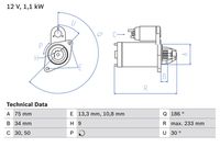BOSCH 0 986 025 610 - Motor de arranque