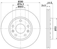 HELLA 8DD 355 116-151 - Disco de freno