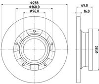 HELLA 8DD 355 133-071 - Disco de freno