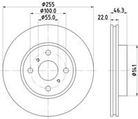 HELLA 8DD 355 113-581 - Disco de freno