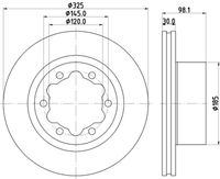 HELLA 8DD 355 132-201 - Disco de freno