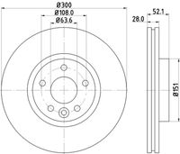 HELLA 8DD 355 116-221 - Disco de freno