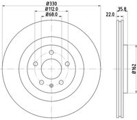 HELLA 8DD 355 118-021 - Disco de freno