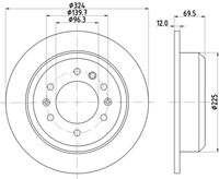 HELLA 8DD 355 114-041 - Disco de freno