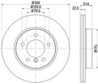 HELLA 8DD 355 106-551 - Disco de freno