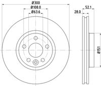 HELLA 8DD 355 118-831 - Disco de freno
