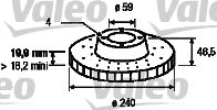 VALEO 186156 - Disco de freno