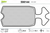 VALEO 598144 - Juego de pastillas de freno