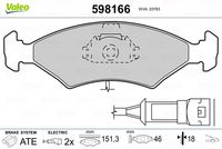 VALEO 598166 - Juego de pastillas de freno