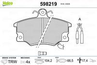 VALEO 598219 - Juego de pastillas de freno