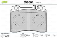 VALEO 598601 - Juego de pastillas de freno