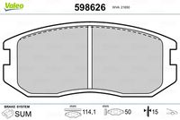 VALEO 598626 - Juego de pastillas de freno