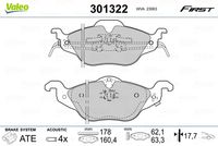 VALEO 301322 - Juego de pastillas de freno