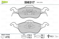 VALEO 598317 - Juego de pastillas de freno