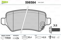 VALEO 598584 - Juego de pastillas de freno