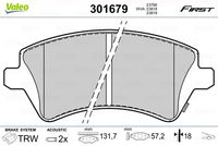 VALEO 301679 - Juego de pastillas de freno
