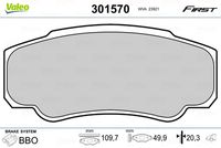 VALEO 301570 - Juego de pastillas de freno