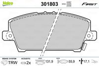 VALEO 301803 - Juego de pastillas de freno