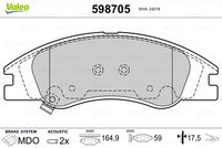VALEO 598705 - Juego de pastillas de freno