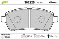 VALEO 302220 - Juego de pastillas de freno