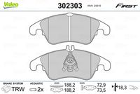 VALEO 302303 - Juego de pastillas de freno