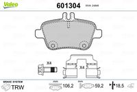 VALEO 601304 - Juego de pastillas de freno