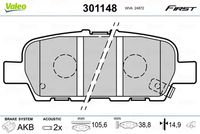 VALEO 301148 - Juego de pastillas de freno