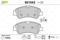 VALEO 601543 - Juego de pastillas de freno