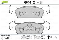 VALEO 601412 - Juego de pastillas de freno