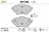 VALEO 601396 - Juego de pastillas de freno
