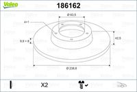 VALEO 186162 - Disco de freno