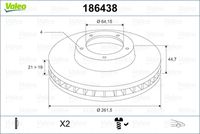 VALEO 186438 - Disco de freno