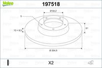 VALEO 197518 - Disco de freno