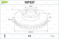 VALEO 197537 - Disco de freno