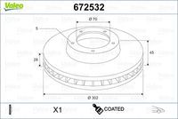 VALEO 672532 - Disco de freno