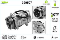 VALEO 399507 - Compresor, aire acondicionado