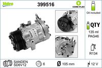 VALEO 399516 - Compresor, aire acondicionado