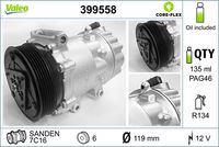 VALEO 399558 - Compresor, aire acondicionado