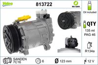 VALEO 813722 - Compresor, aire acondicionado