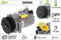 VALEO 690684 - Compresor, aire acondicionado