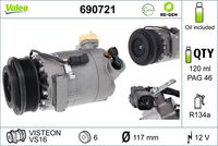 VALEO 690721 - Compresor, aire acondicionado