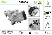 VALEO 699800 - Compresor, aire acondicionado