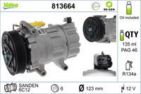 VALEO 813664 - Compresor, aire acondicionado