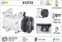 VALEO 813733 - Compresor, aire acondicionado