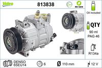 VALEO 813838 - Compresor, aire acondicionado