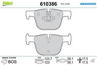 VALEO 610386 - Juego de pastillas de freno