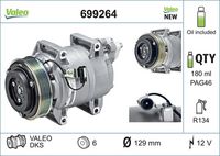 VALEO 699264 - Compresor, aire acondicionado