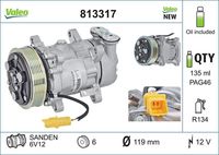 VALEO 813317 - Compresor, aire acondicionado