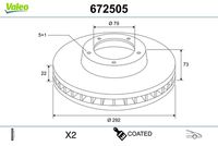 VALEO 672505 - Disco de freno