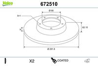 VALEO 672510 - Disco de freno